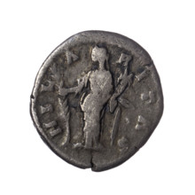 Denarius of Faustina the Younger (ca. 130–176; Roman empress 161–176) issued under Marcus Aurelius