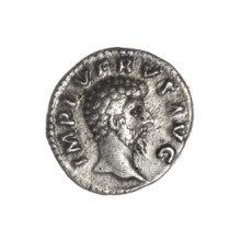 Denarius of Lucius Verus (130–169; Roman emperor 161–169), issuer: Lucius Verus. Obverse: head of