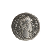 Denarius of Lucius Verus (130–169), Roman emperor 161–169. Obverse: Head of Lucius Verus with