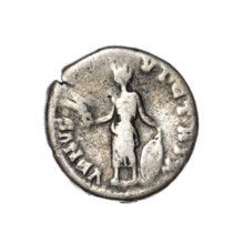 Denarius of Lucilla (149–182), Lucius Verus (130–169) issuer. Obverse: Bust of Lucilla in drapery