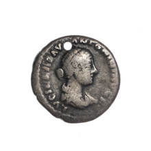 Denarius (with a hole), Lucilla (149–182; Roman empress 164–169), Lucius Verus (130–169; Roman