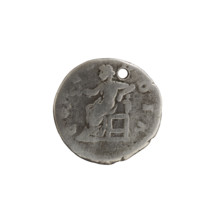 Denarius (with a hole), Lucilla (149–182; Roman empress 164–169), Lucius Verus (130–169; Roman