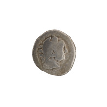 Denarius of Commodus (reigned 177–192). Obverse: laureate bust of Commodus facing right,