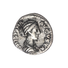 Denarius, Crispina (164–192?, Roman empress 178–192) as issuer; Commodus (161–192, Roman emperor