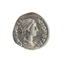 Denarius; obverse: bust of Crispina in drapery facing right, inscription 'CRISPINA AVGVSTA';