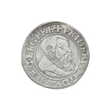 Male bust turned right, with a beard and sideburns, in a coat with a wide collar. Obverse rim