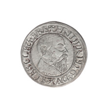 Obverse: Male bust of Frederick II, Duke of Brzeg-Legnica (1480–1547), turned right, with beard and