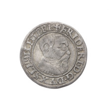 Obverse: Male bust turned right, with a beard and sideburns, in a coat with a wide collar; in the