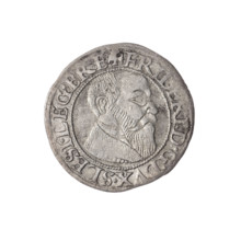 Obverse: Male bust turned right, with a beard and sideburns, wearing a coat with a wide collar; in