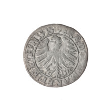 Obv. Male bust in armour turned right with beard and sideburns; in the rim between the pearly
