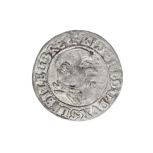 Obverse: Male bust in armour turned right with a beard and sideburns; in the rim between the pearly