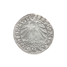 Obv.: Male bust in armour turned right with beard and sideburns; in the rim between the pearly