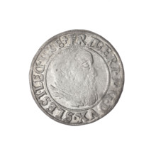 Obverse: Male bust in armour turned right with a beard and sideburns; in the rim between the pearly