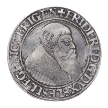 Thaler by Michael Stoltz (fl. ca. 1540–1555) depicting Frederick II, Duke of Brzeg-Legnica