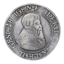 Thaler by Michael Stoltz (fl. ca. 1540–1555) depicting Frederick II, Duke of Brzeg–Legnica