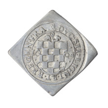 3 kreuzer coin, 1604. Obverse: eagle under a ducal mitre dividing the rim; on his chest within a