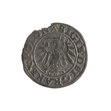 Gdansk szelag, Sigismund I the Old (King of Poland; 1506–1548). Obverse: Eagle of Royal Prussia; in