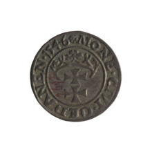 Gdansk szelag, Sigismund I the Old (King of Poland; 1506–1548). Obverse: Eagle of Royal Prussia; in