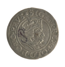 Gdansk grosz, Sigismund I the Old (King of Poland; 1506–1548). Polish coin, 1535. Obv.: Crowned