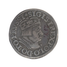 Gdansk trojak, Sigismund I the Old (King of Poland; 1506–1548). Obv.: Crowned male bust in profile
