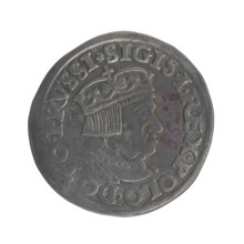 Gdansk troika, Sigismund I the Old (King of Poland; 1506–1548). Polish coin, 1537. Obverse: Crowned