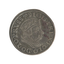 Gdansk trojak, Sigismund I the Old (King of Poland; 1506–1548). Obv.: Crowned male bust in profile