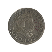 Gdansk troika, Sigismund I the Old (King of Poland; 1506–1548). Obverse: Crowned male bust in