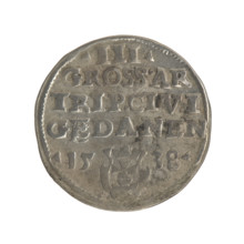 Gdansk trojak, Sigismund I the Old (King of Poland; 1506–1548). Obv.: Crowned male bust in profile