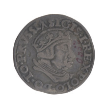 Gdansk troika, Sigismund I the Old (King of Poland; 1506–1548). Polish coin, 1538. Obverse: Crowned