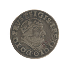 Gdansk troika, Sigismund I the Old (King of Poland; 1506–1548). Polish coin, 1539. Obverse: Crowned