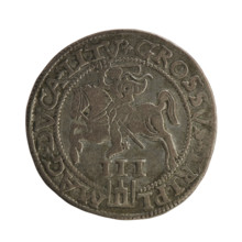 Lithuanian trojak, Sigismund II Augustus (king of Poland; 1544–1572). Coats of arms, Jagiellonians