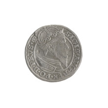 Gdansk trojak, Sigismund II Augustus (King of Poland; 1544–1572). Obverse: Crowned male bust in