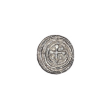 Denarius of Boleslaw III Krzywousty (prince of Poland; ca. 1086–1138). Obverse: in a beaded border,