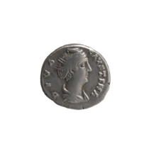 Denarius, posthumous issue for Faustina the Elder (98–141; Roman empress 138–141). Obverse: Bust of