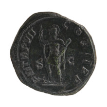 Sestertius, Alexander Severus (Roman emperor; 222–235). Obverse: Bust of Alexander Severus right