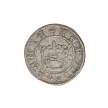 half-grosz korona, Sigismund I the Old (King of Poland; 1506–1548), obverse: Polish eagle with head