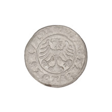 Crown half-grosz, Sigismund I the Old (King of Poland; 1506–1548). Obverse: Polish eagle with