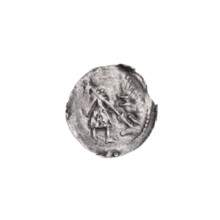 Denarius, Boleslaw III Krzywousty (prince of Poland; 1107–1138). Obverse: in the beaded border, a