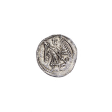 Denarius of Boleslaw III Krzywousty (prince of Poland; ca. 1125–1138). Av.: In the beaded border, a