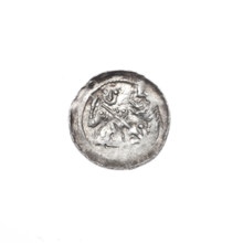 Denarius of Boleslaw III Krzywousty (prince of Poland; reign 1107–1138). Obverse: within a beaded