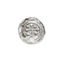 Denarius of Boleslaw III Krzywousty (prince of Poland; ca. 1086–1138), ca. 1125–1138. Obverse: in a