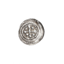 Denarius, Boleslaw III Krzywousty (prince of Poland; 1086–1138). Obverse (in beaded border): a