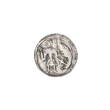 Denarius of Boleslaw III Krzywousty (Prince of Poland; 1107–1138). Obverse: in a beaded border, a