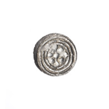Denarius of Boleslaw III Krzywousty (Prince of Poland; 1107–1138). Obverse: in beaded border, a