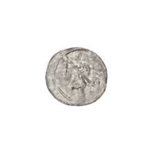 Denarius of Boleslaw III Krzywousty (prince of Poland; ca. 1107–1138). Obverse: in a beaded border,