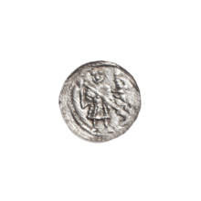 Denarius, Boleslaw III Krzywousty (prince of Poland; 1086–1138). Obverse: in the beaded border, a