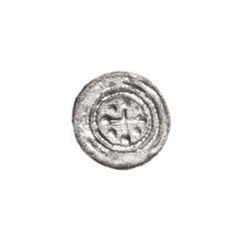 Denarius, Boleslaw III Krzywousty (prince of Poland; 1107–1138). Obverse: in a linear border, a