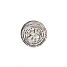 denarius, Boleslaw III Krzywousty (prince of Poland; 1086–1138), equal-armed cross, crosses, chain