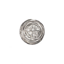Denarius of Boleslaw III Krzywousty (prince of Poland; ca. 1086–1138), ca. 1125–1138. Obverse: in a