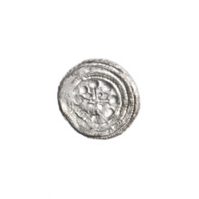Denarius of Boleslaw III Krzywousty (prince of Poland; ca. 1086–1138). Obverse: within a beaded